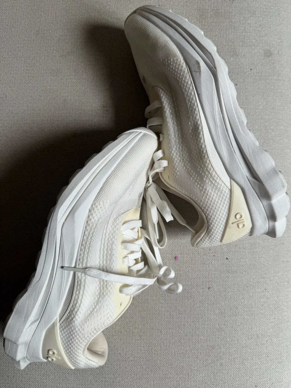 ALO Yoga Men's Ivory/White Lightweight Runner’s Sneakers